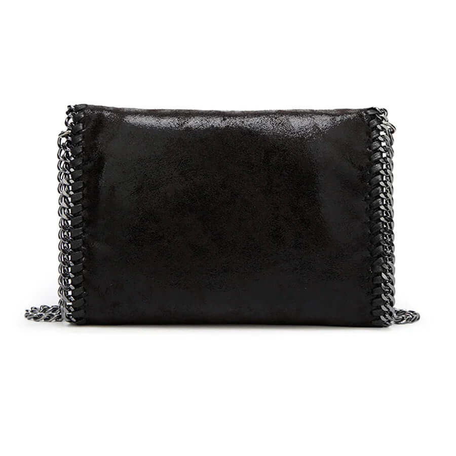 Isabel - Suede-like clutch with chain embellishment-DESTINY