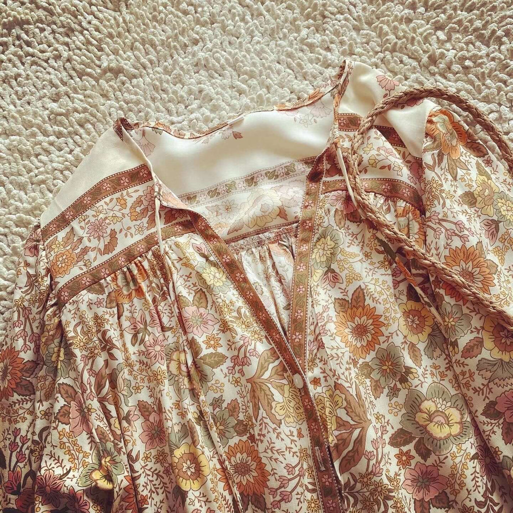 Steffi - Bohemian blouse with tassel details-DESTINY