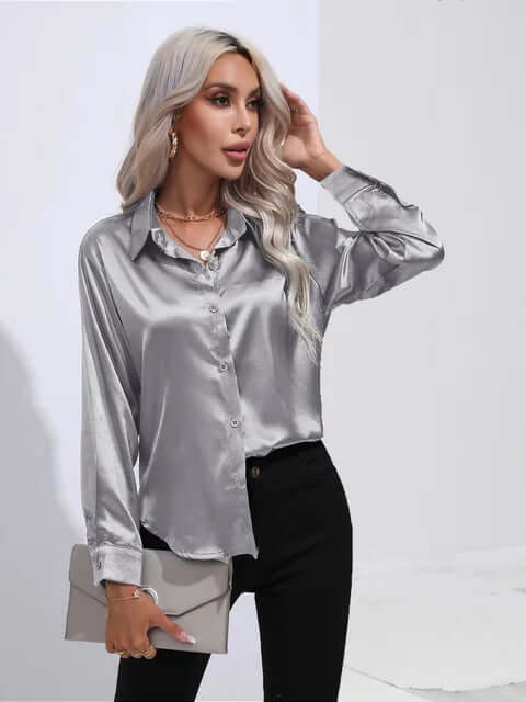 Leah - Elegant satin blouse-DESTINY
