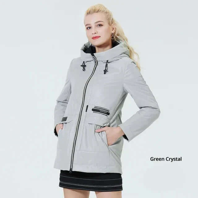 Women's windproof hooded jacket with cosy inside pockets-DESTINY