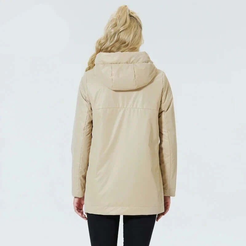 Women's windproof hooded jacket with cosy inside pockets-DESTINY