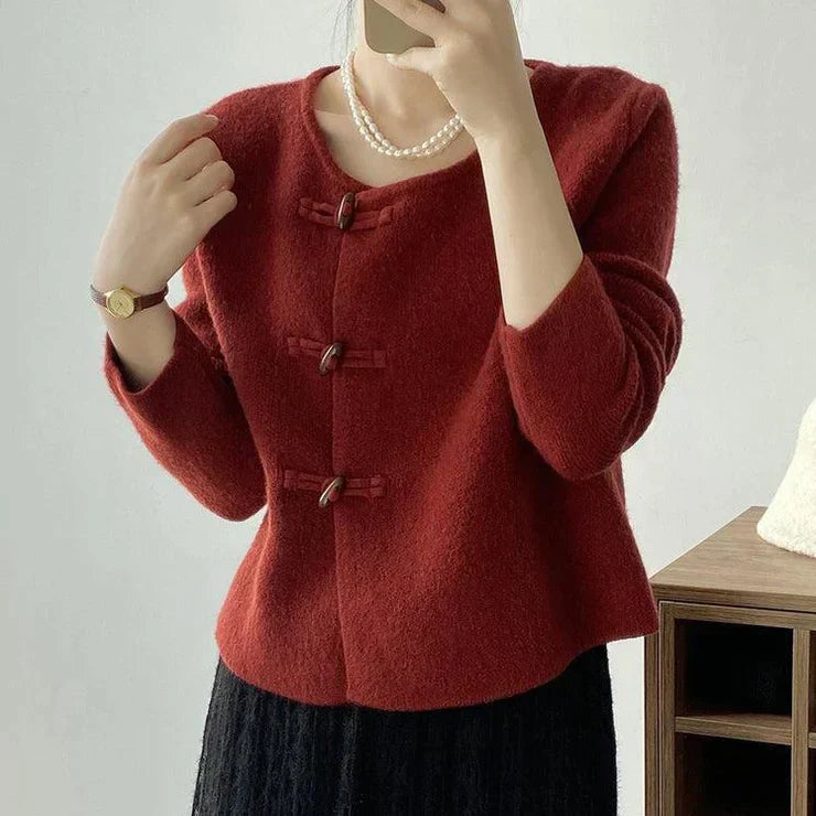 Elegant single-coloured cardigan-DESTINY