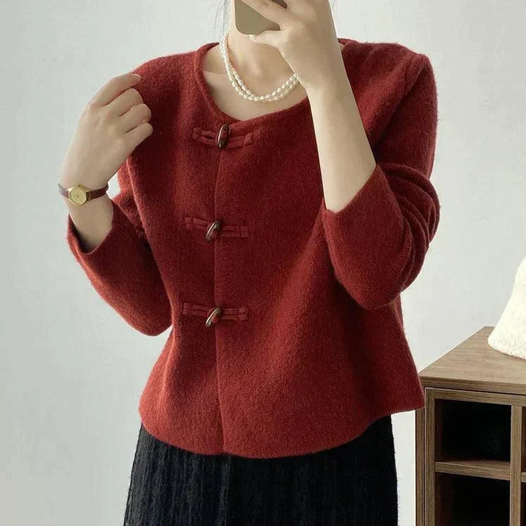 Single-coloured cardigan - Casual wear for everyday comfort-DESTINY
