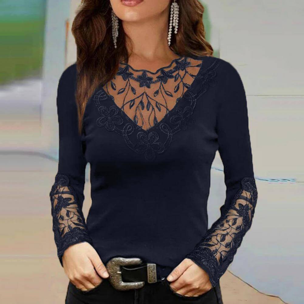 Ketty™ | V-neck Lace Blouse-DESTINY