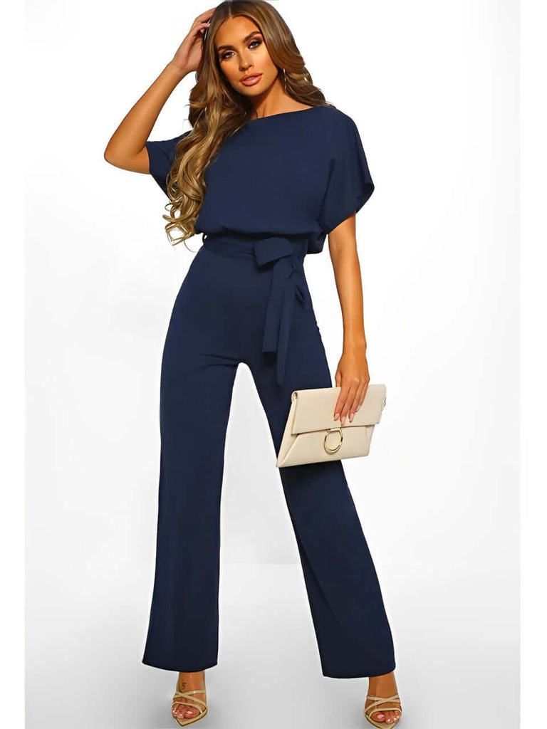 Straight jumpsuit with high waist-DESTINY