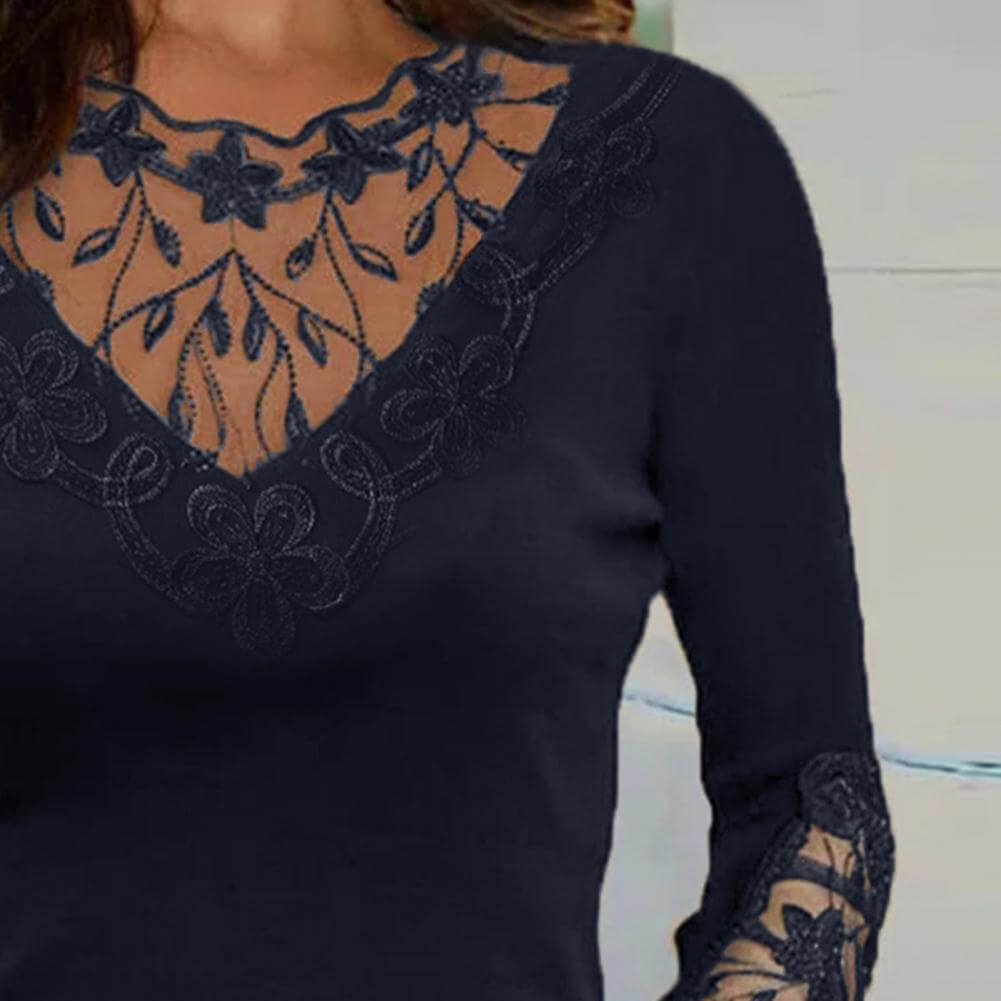 Ketty™ | V-neck Lace Blouse-DESTINY