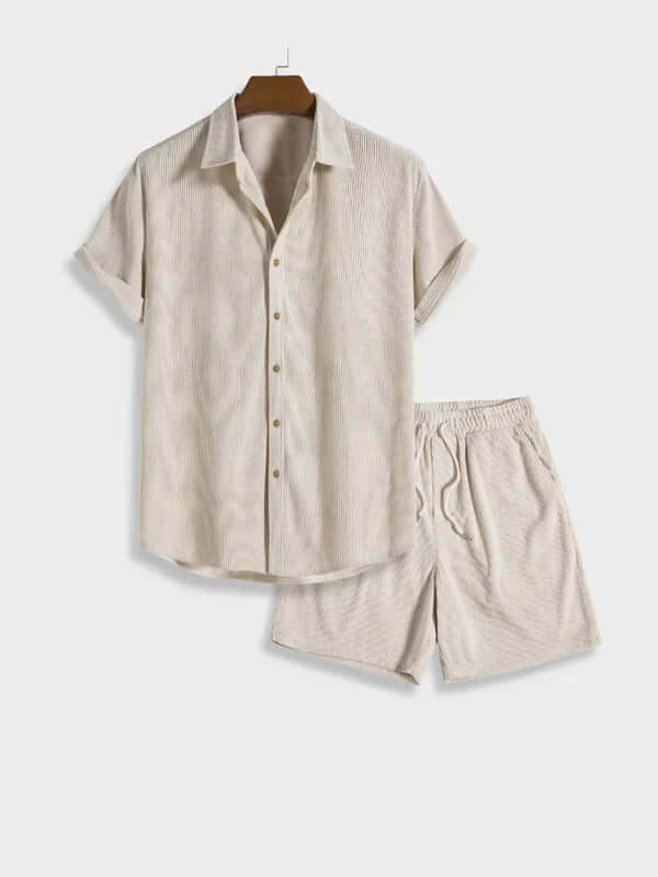 Corduroy summer set with buttons-DESTINY