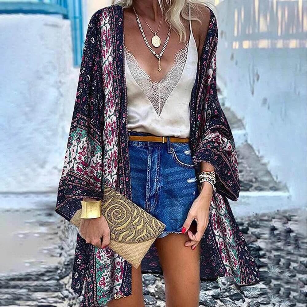 Boho kimono style throw-DESTINY