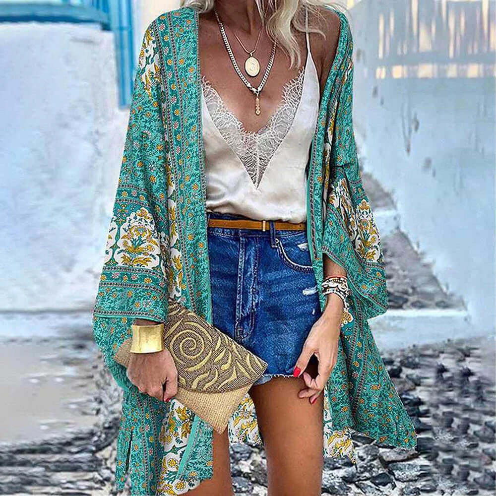 Boho kimono style throw-DESTINY