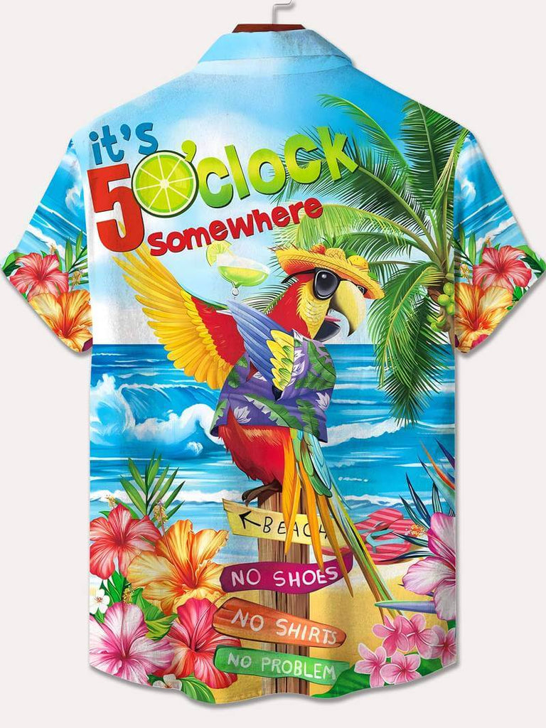 Liam - plus size parrot graphic print hawaiian shirt-DESTINY