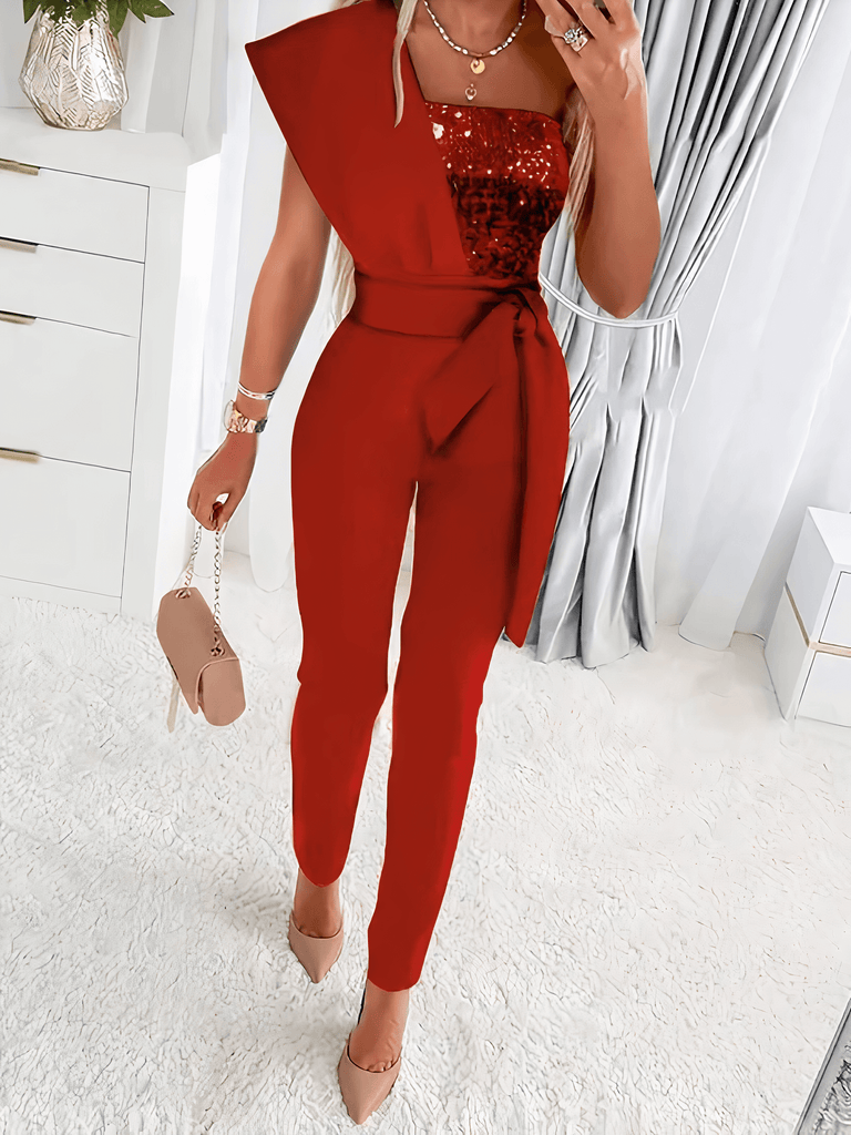 Bodycon jumpsuit with glitter-DESTINY