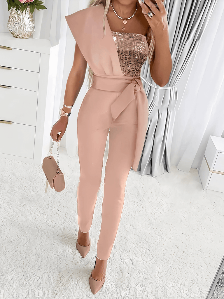 Bodycon jumpsuit with glitter-DESTINY