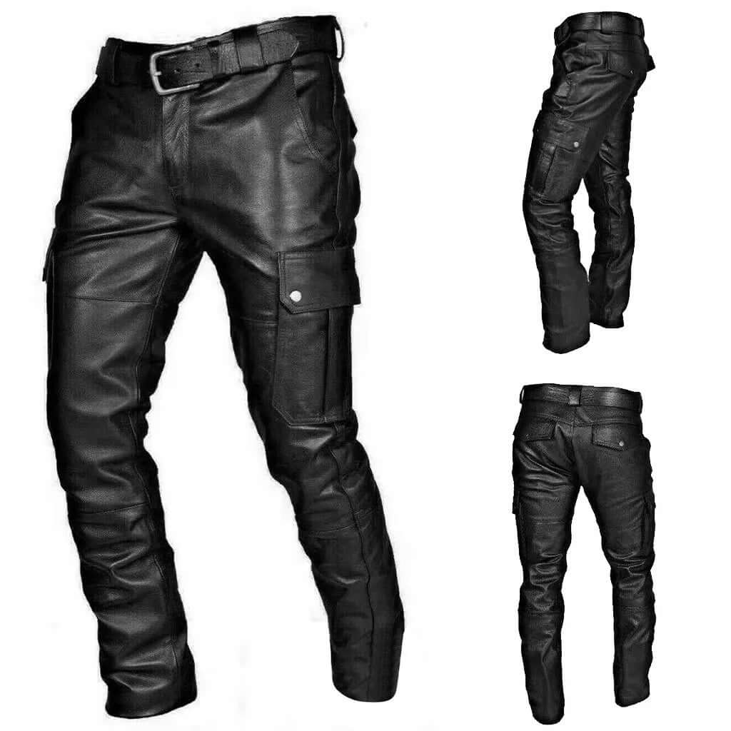 Charlie - Men's leather trousers-DESTINY