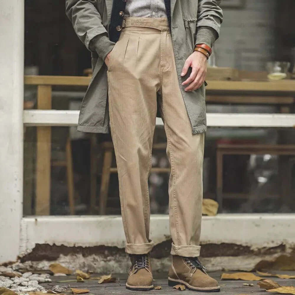 Harrison - Gurkha trousers with pleated front-DESTINY