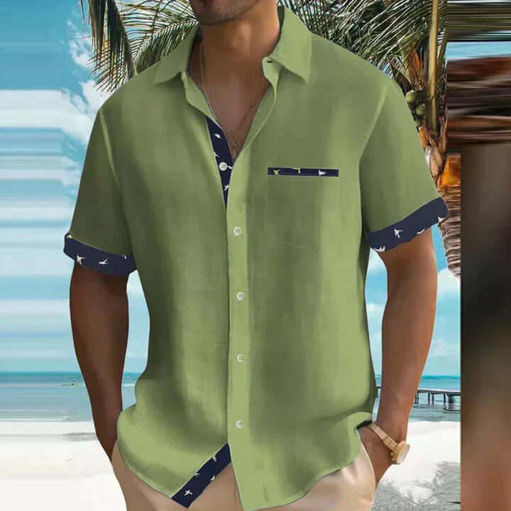 Adorable summer shirt with lightweight fabric and sea breeze design-DESTINY