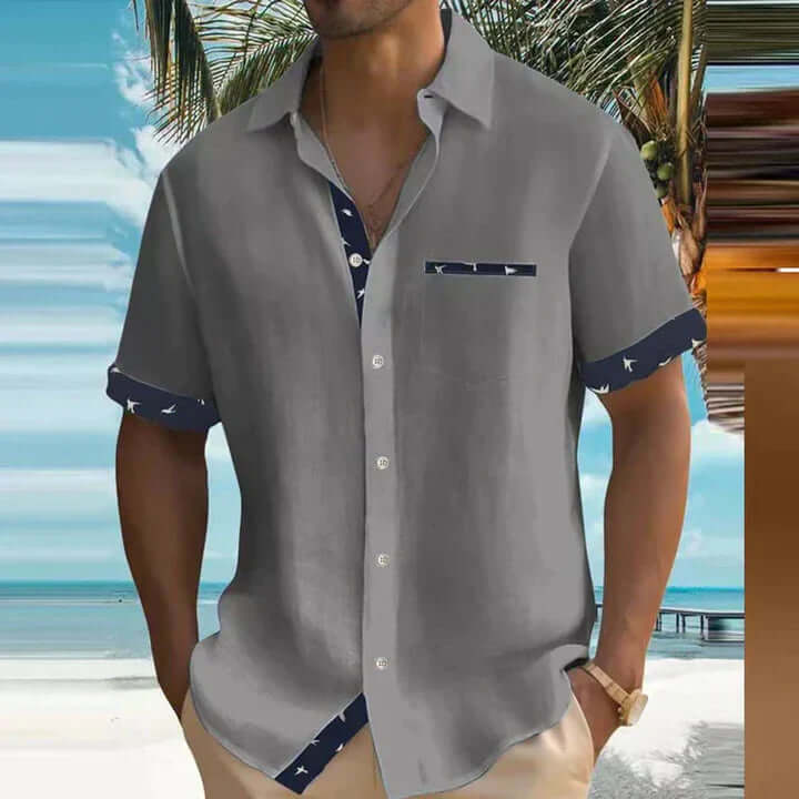 Adorable summer shirt with lightweight fabric and sea breeze design-DESTINY