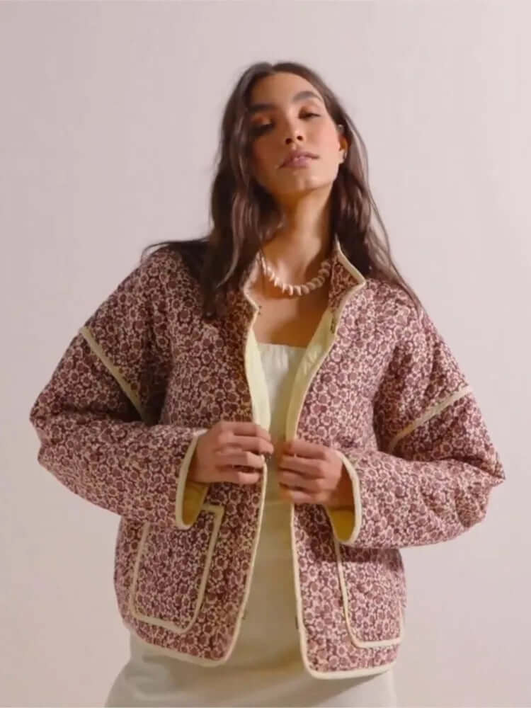Vintage Floral Print Jacket-DESTINY
