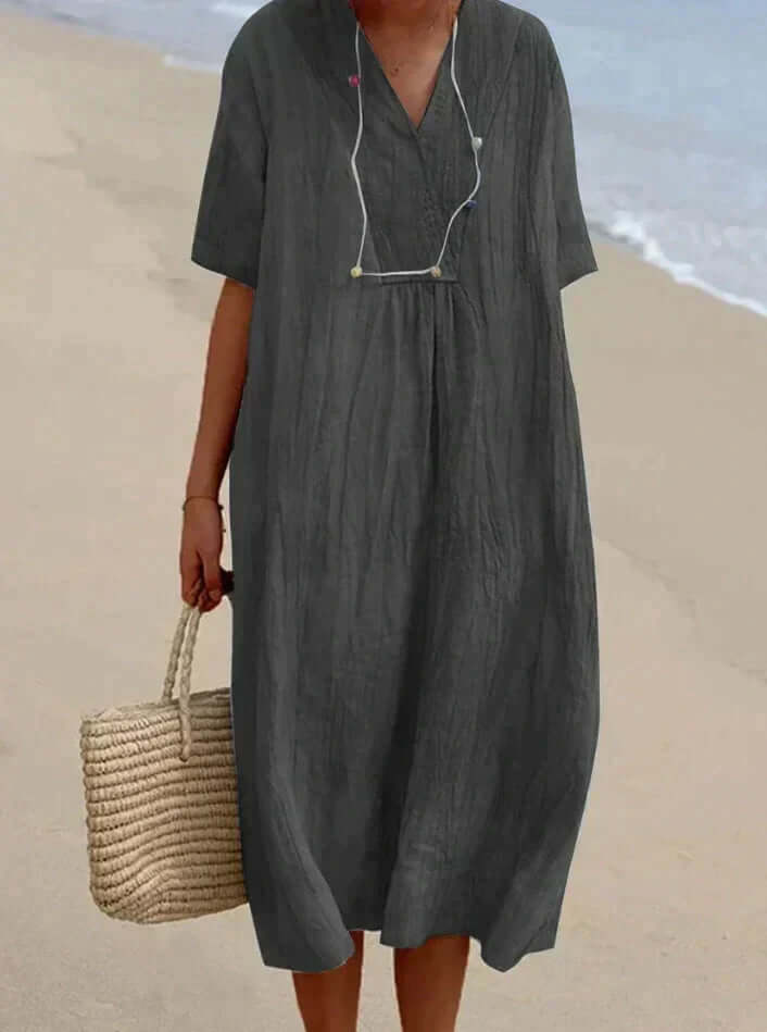 Zanda's - summer dress made of cotton and linen-DESTINY