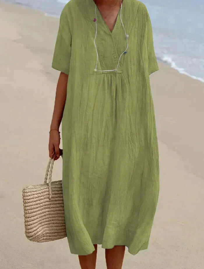 Karyl - dress made of linen and cotton-DESTINY