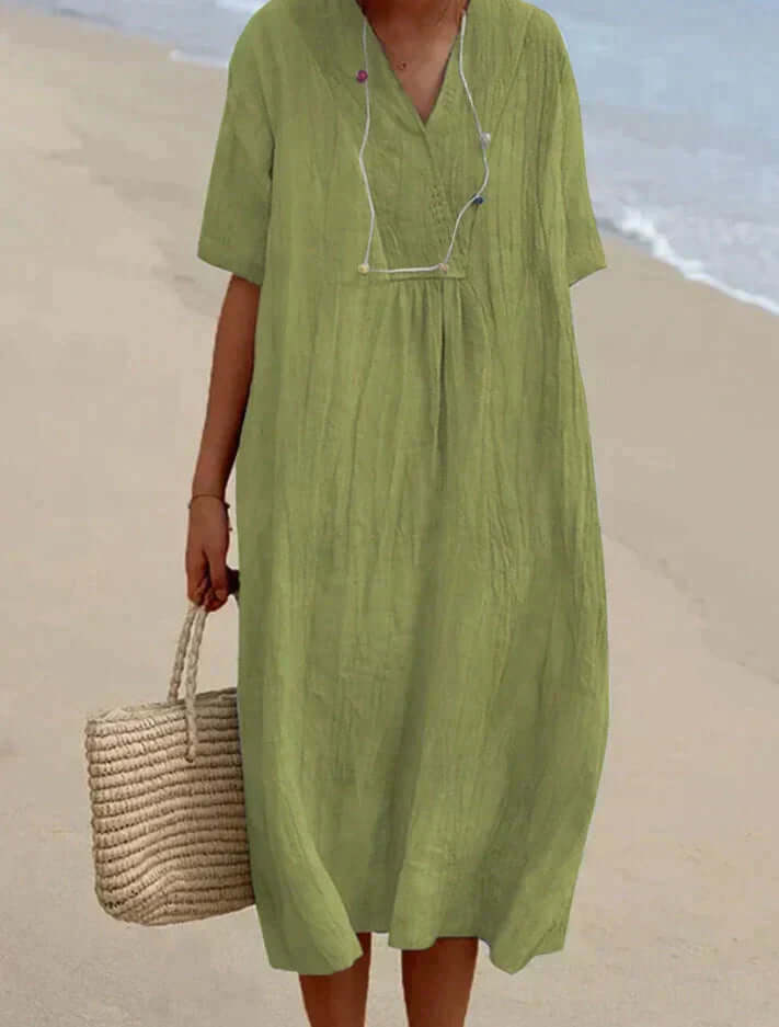Zanda's - summer dress made of cotton and linen-DESTINY