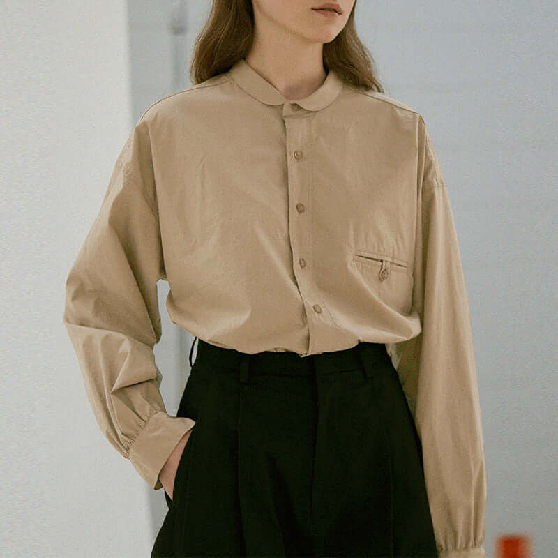 Elara - Casual button-up shirt with breast pocket-DESTINY