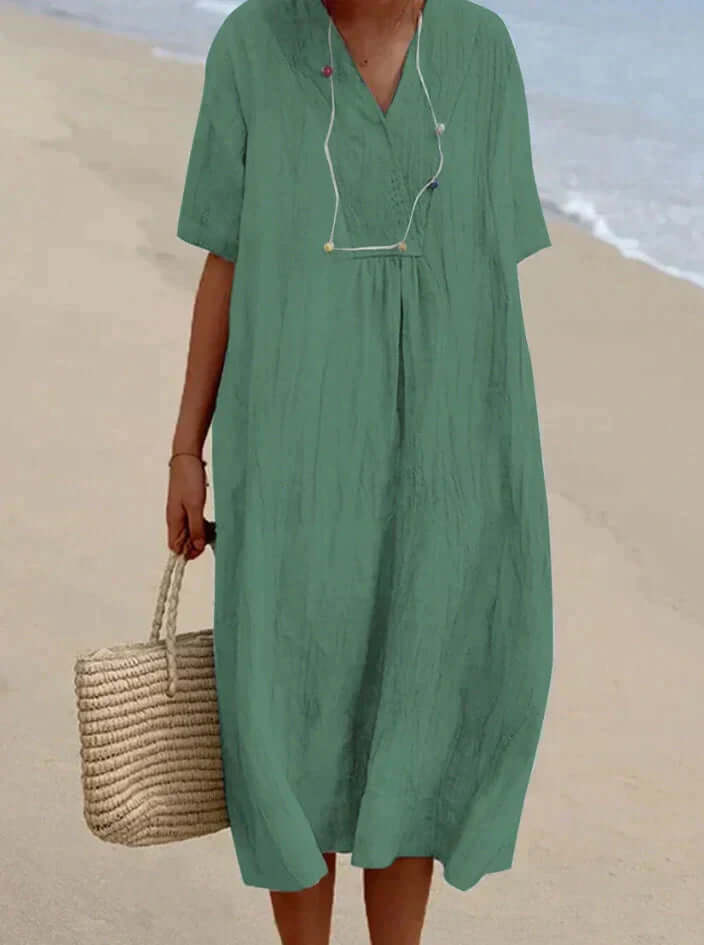 Zanda's - summer dress made of cotton and linen-DESTINY