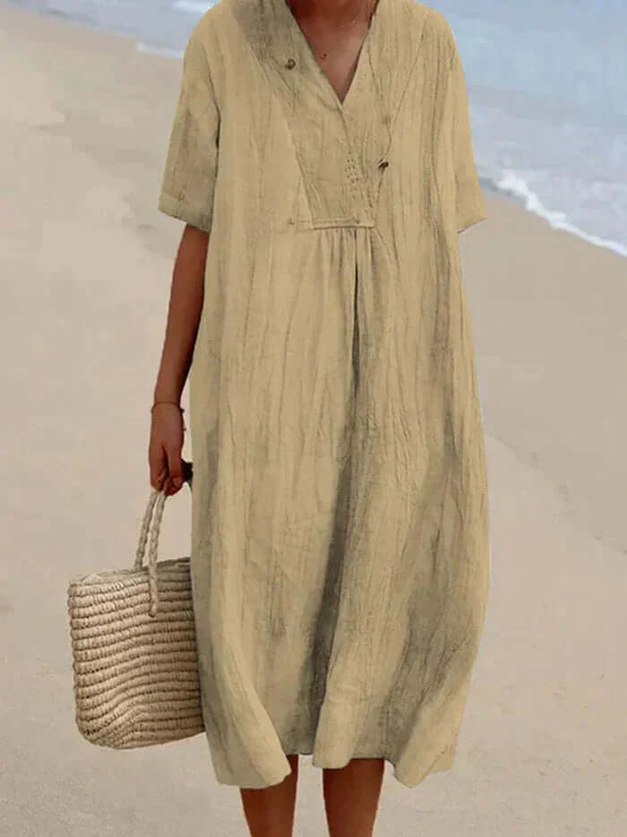 Karyl - dress made of linen and cotton-DESTINY
