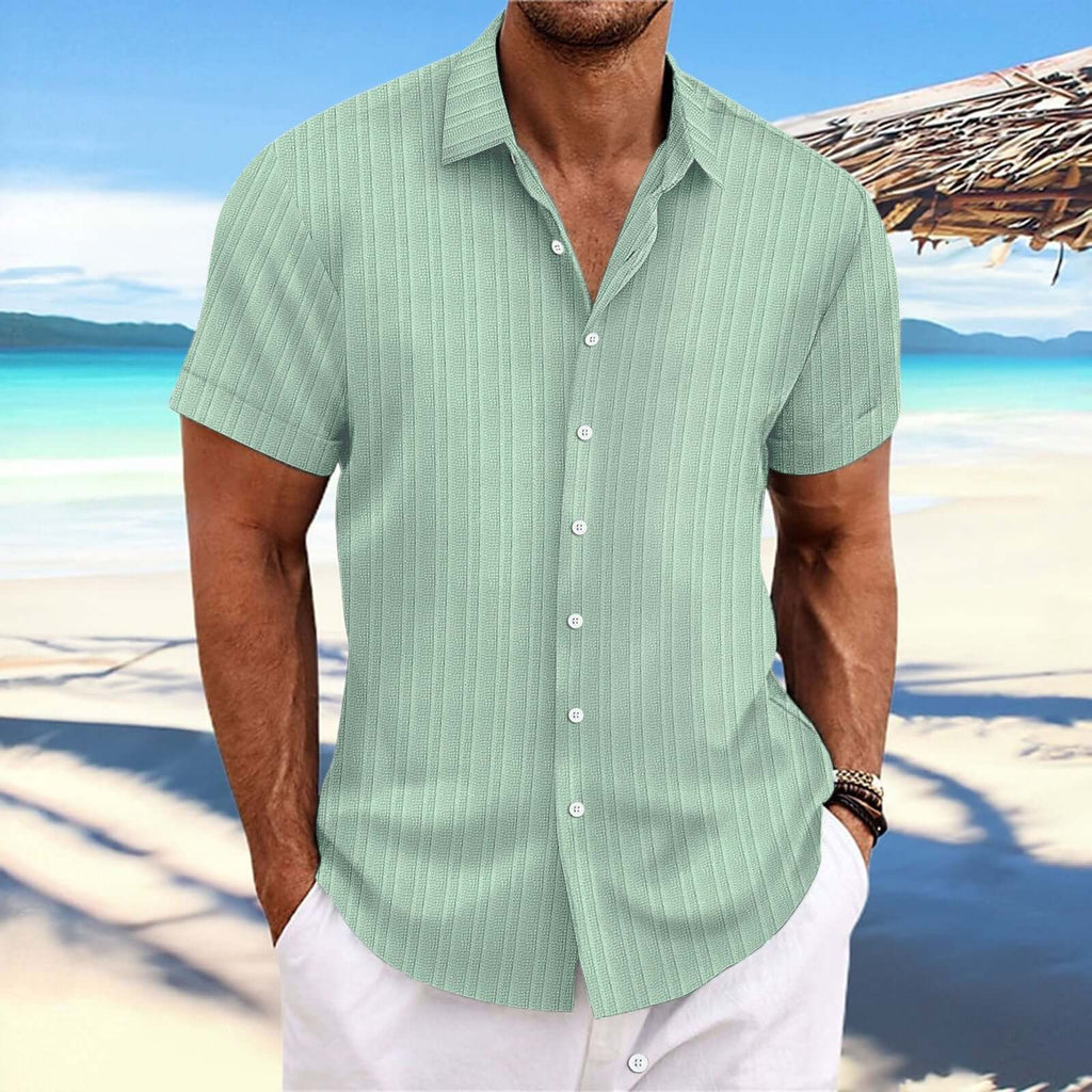 Alvaro - Striped cotton and linen-like shirt for men-DESTINY