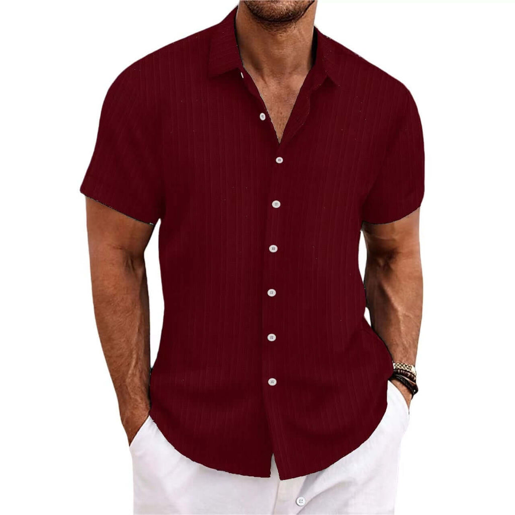 Alvaro - Striped cotton and linen-like shirt for men-DESTINY