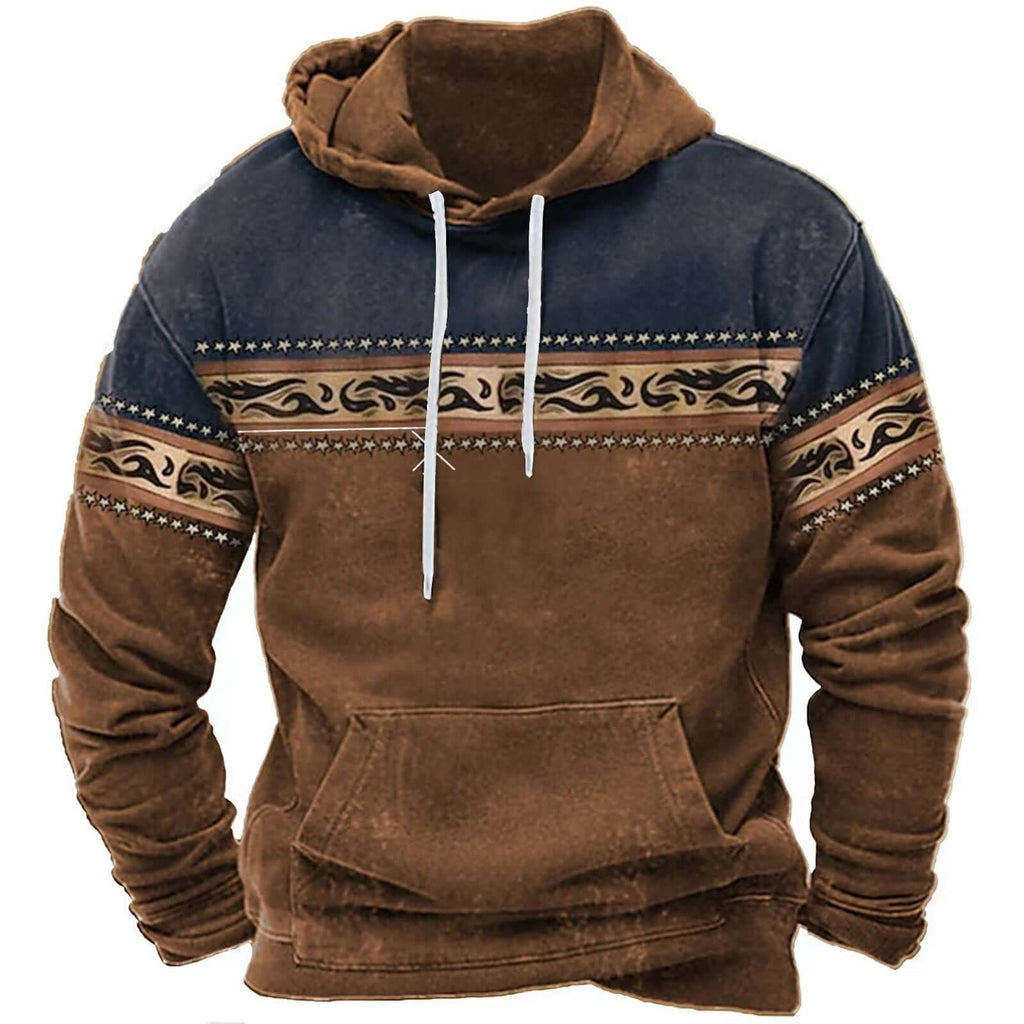 Vintage graphic print loose hoodies for men-DESTINY