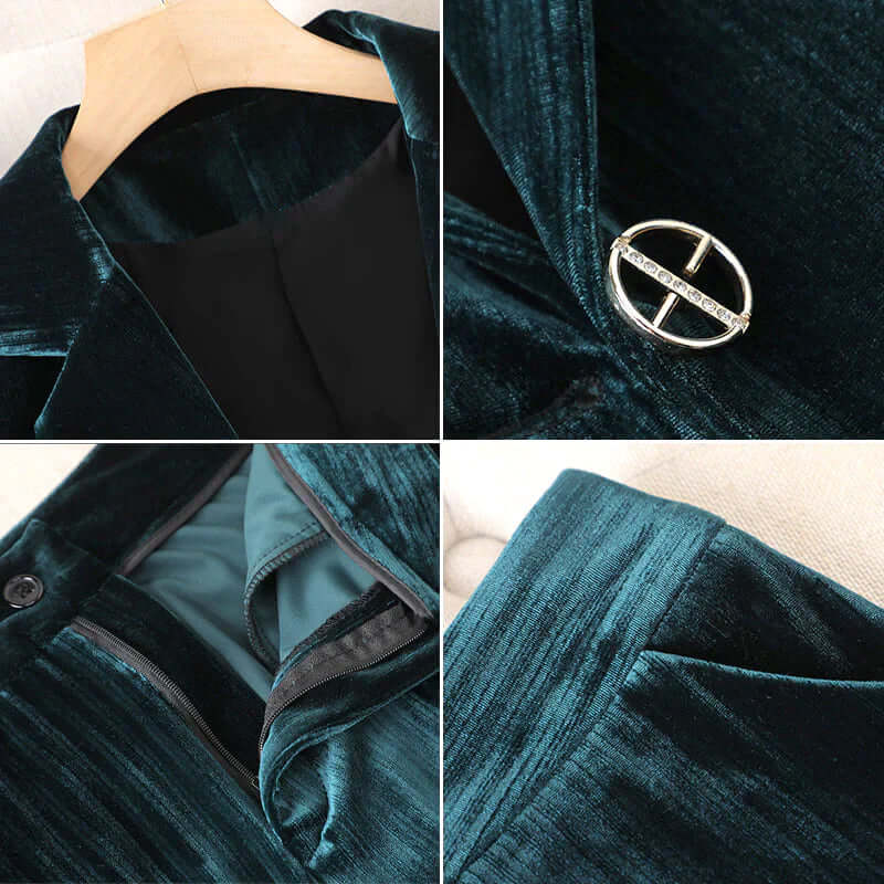 Madison - Velvet jacket and trousers set for women-DESTINY