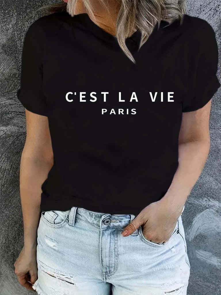 Paris T-Shirt With Round Neck-DESTINY
