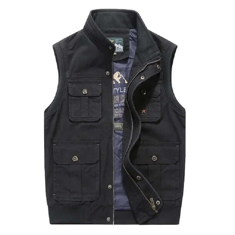 Nathaniel - Men's multi-pocket vintage waistcoat-DESTINY
