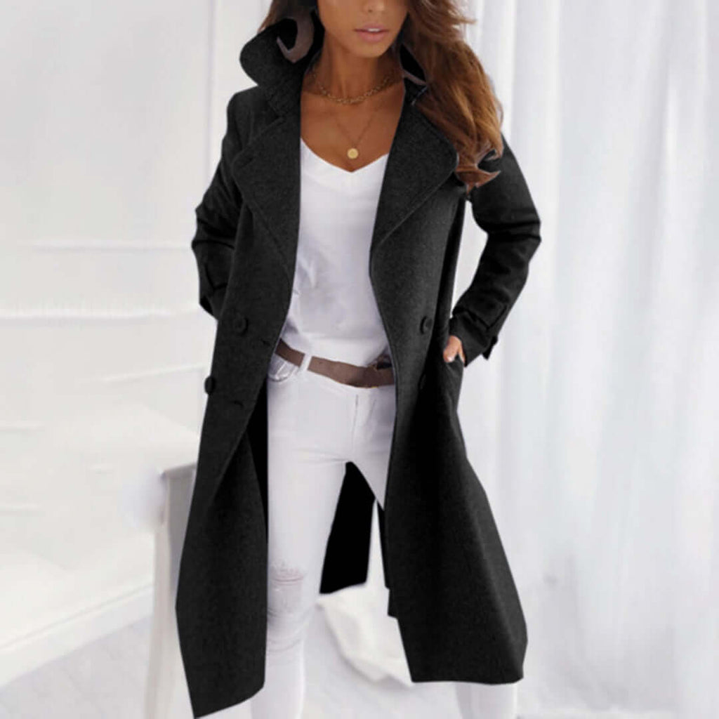 Emily™ | Elegant long casual wool-like coat-DESTINY