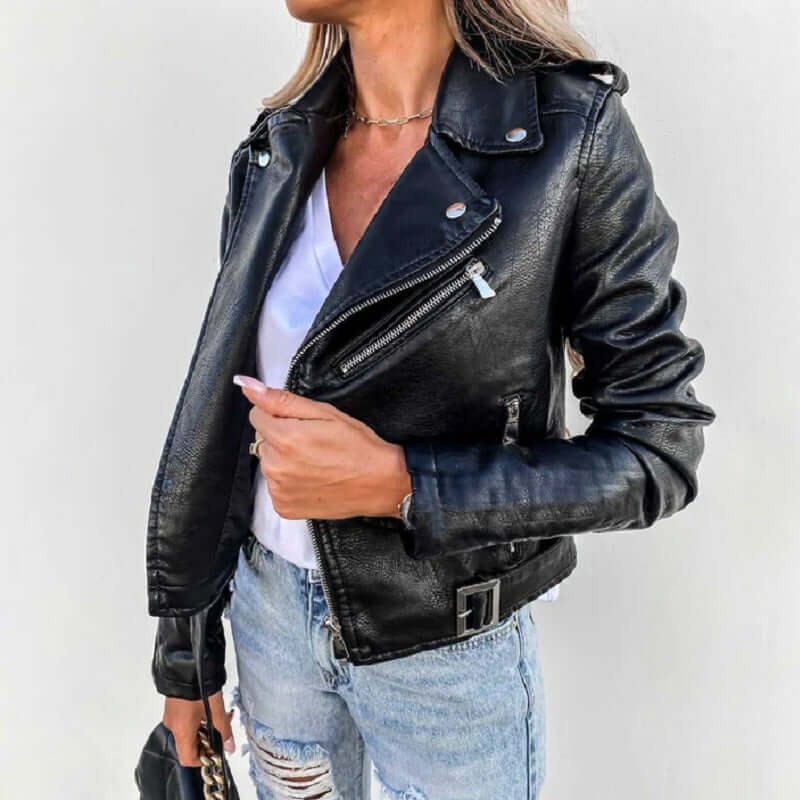 Vegan Leather Jacket-DESTINY