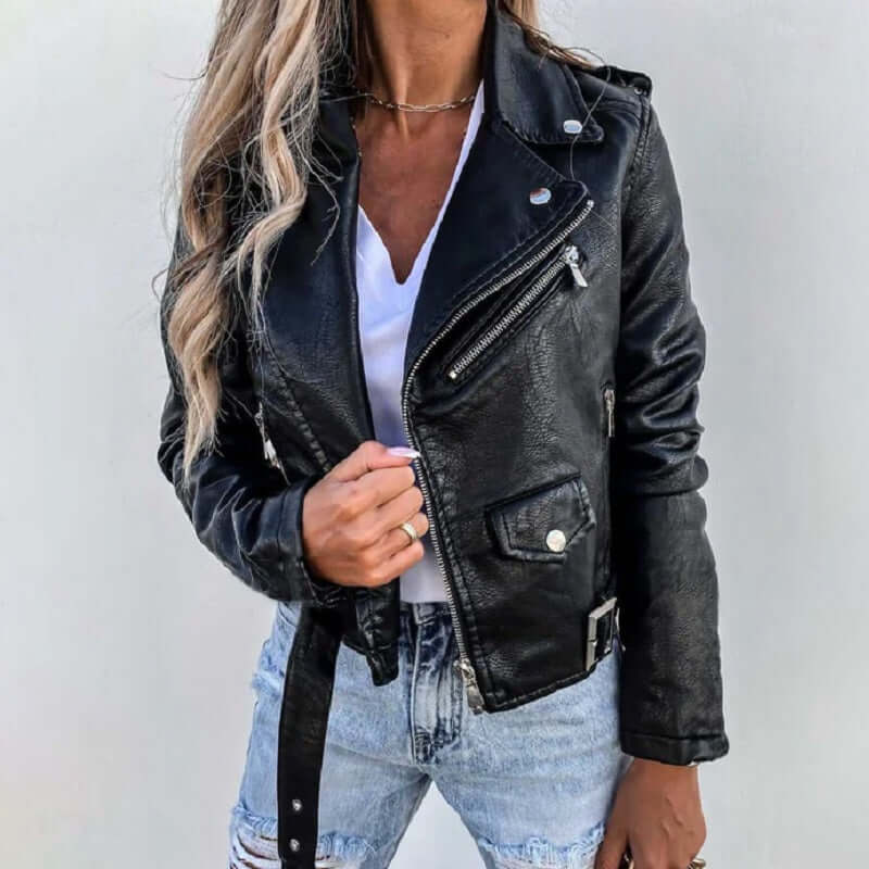 Vegan Leather Jacket-DESTINY