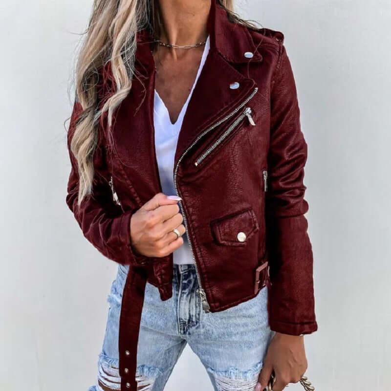 Vegan Leather Jacket-DESTINY