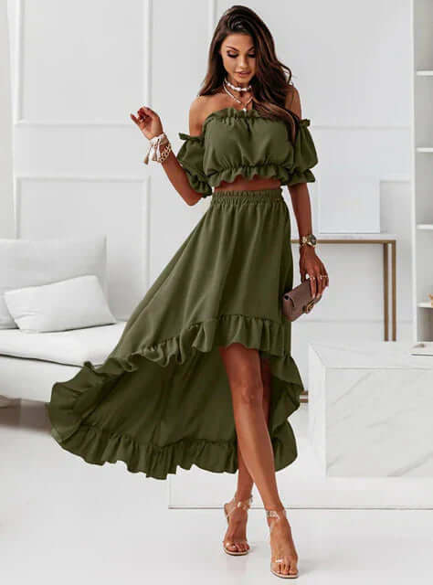 Ruffled summer dress set-DESTINY