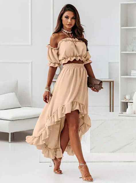 Ruffled summer dress set-DESTINY