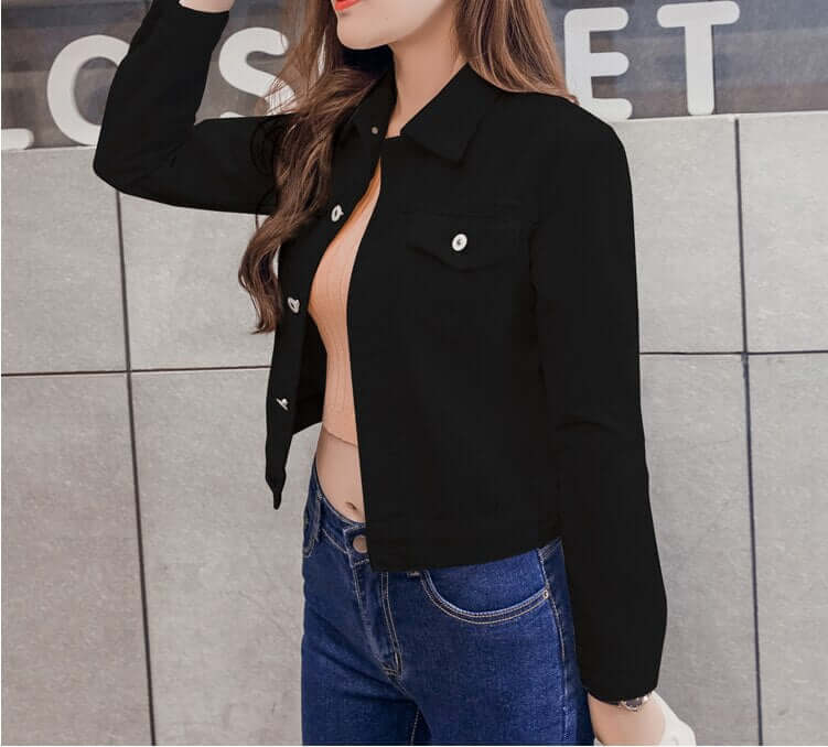 Women's short denim jacket for elegant outfits-DESTINY