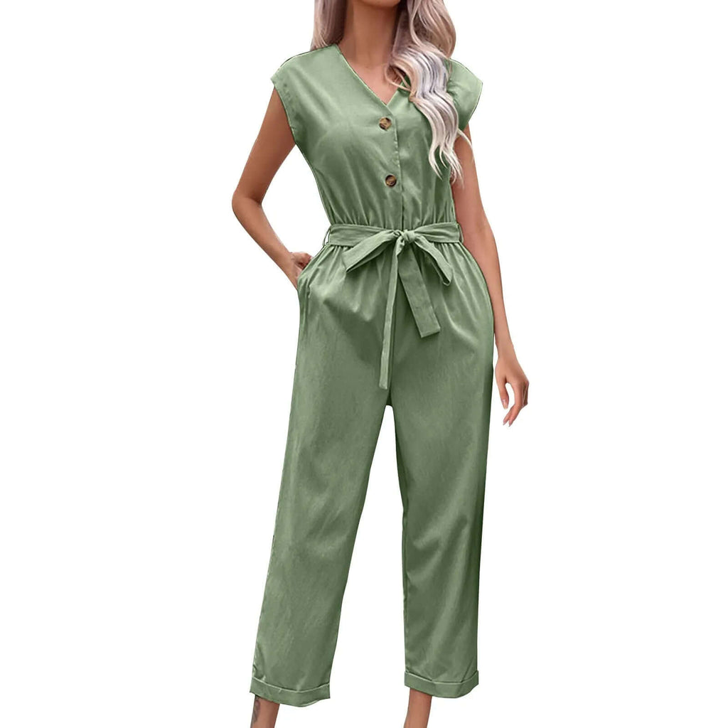 Trendy short-sleeved jumpsuit with cropped trousers-DESTINY