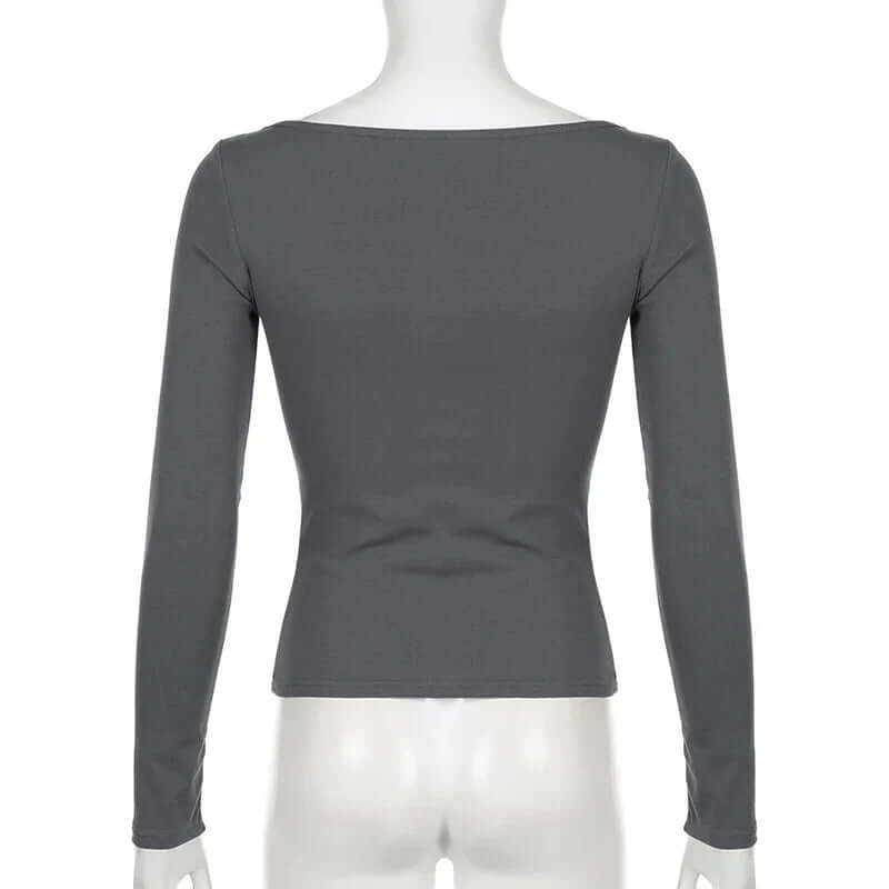 Selene - Off-the-shoulder long sleeve top with grunge cross-DESTINY