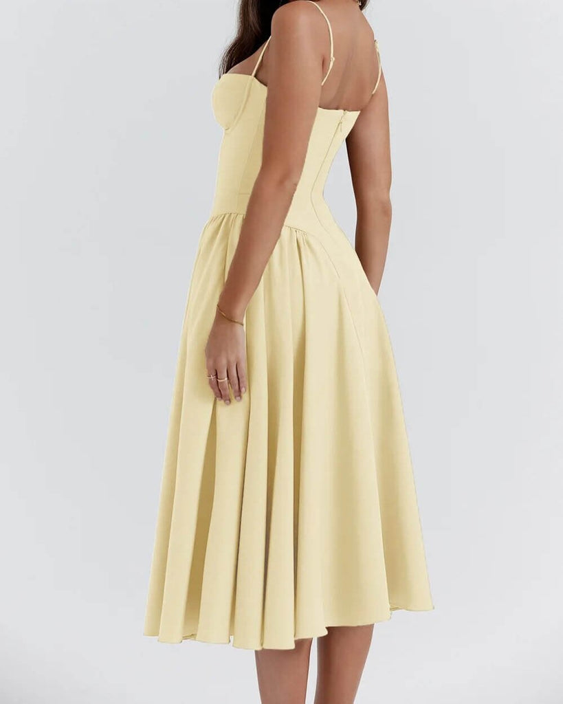 Victoria | Sleeveless midi dress with corset fit - Attractive fit-DESTINY