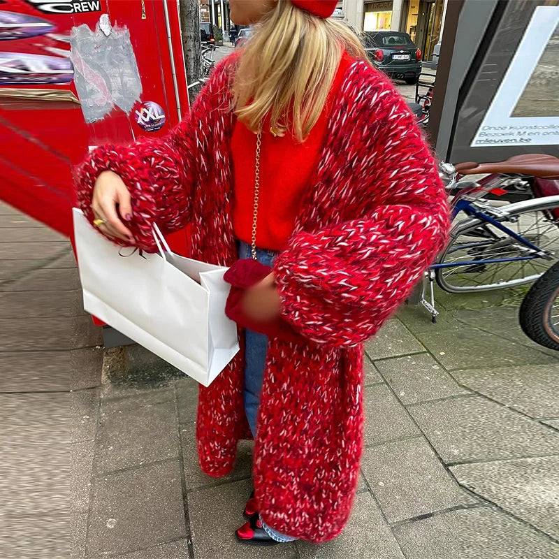 Fashionable knitted coat made from blended fabric-DESTINY