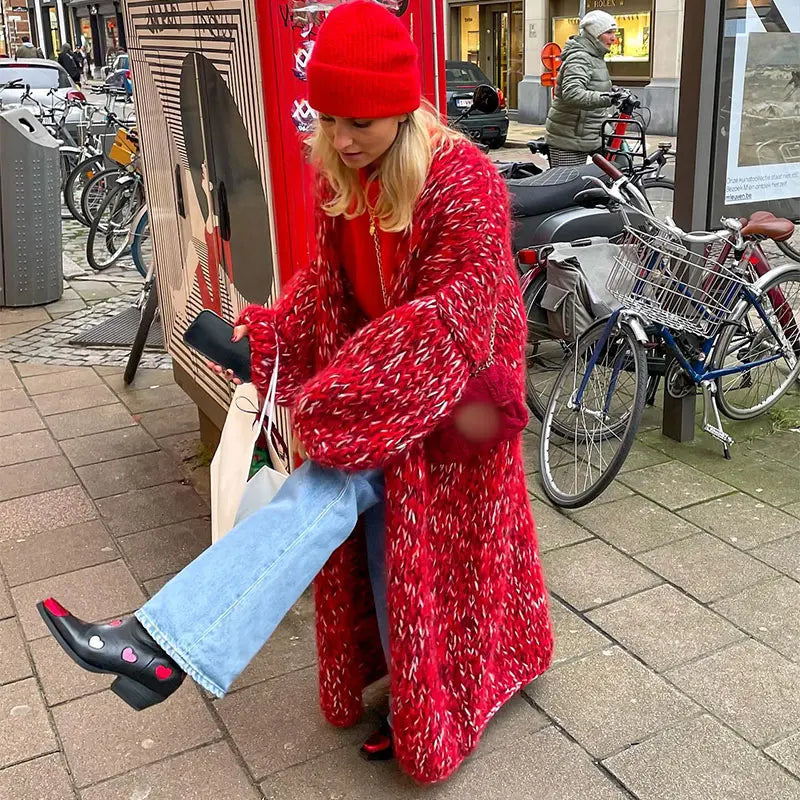 Fashionable knitted coat made from blended fabric-DESTINY