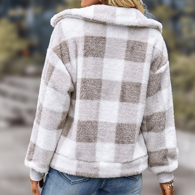 Checkered Fleece Jacket-DESTINY