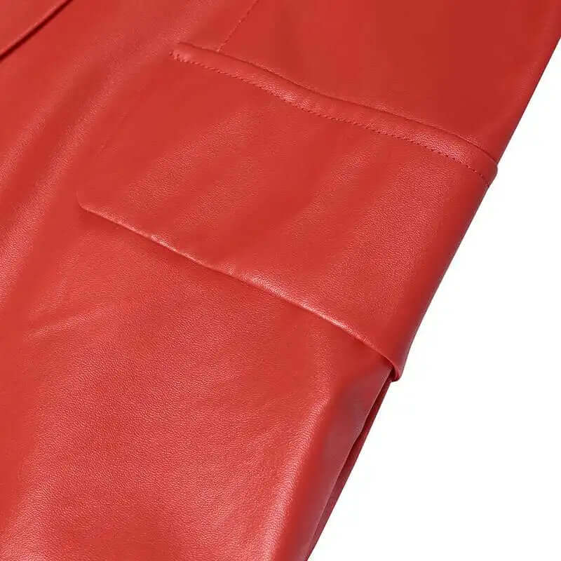 Tailored leather blazer with double button placket-DESTINY