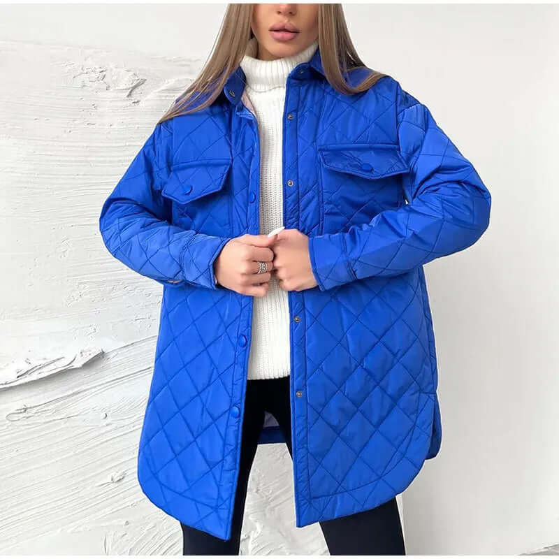 Classic quilted jacket with press studs-DESTINY