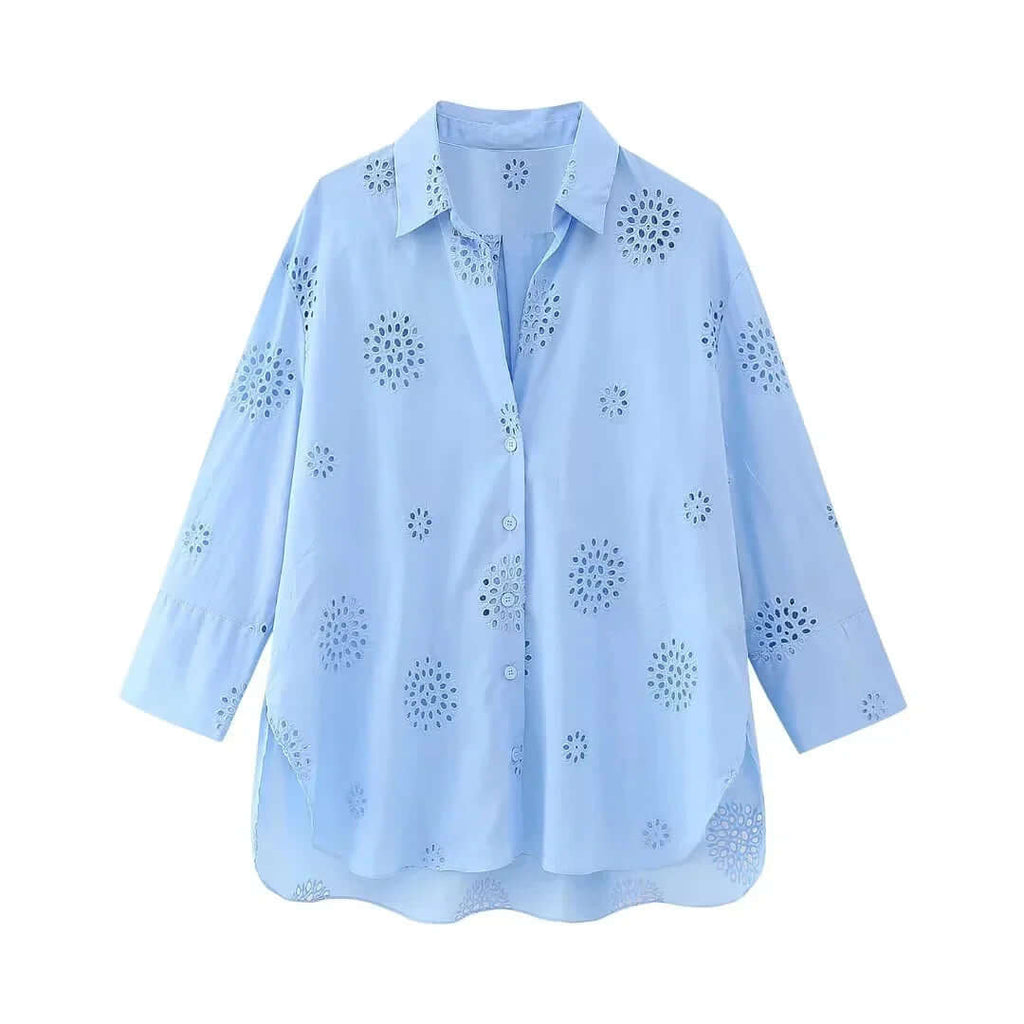 Juno - Elegant blue top-DESTINY