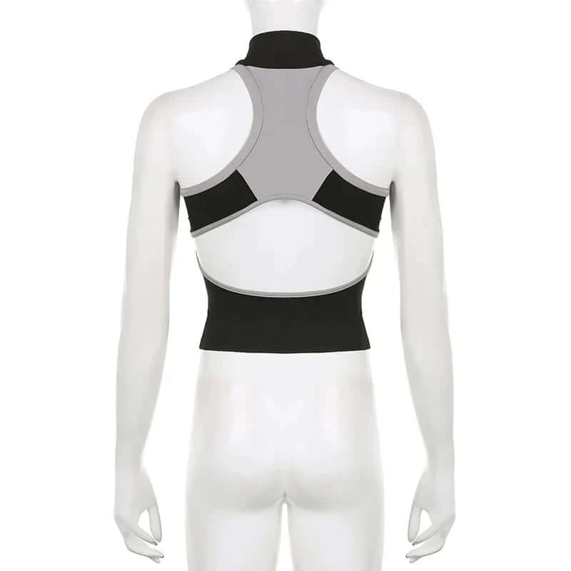 Zoe - Sporty crop top with high collar-DESTINY